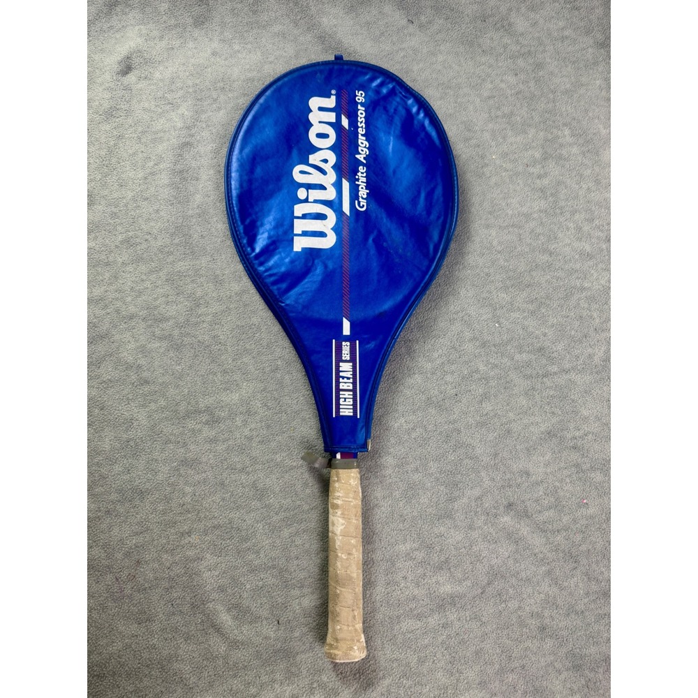 Wilson Graphite Aggressor 95 Tennis Racquet High Beam Series Blue with Cover